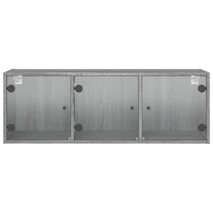 Ντουλάπι Τοίχου Γκρι Sonoma 102x37x35 εκ. με Γυάλινες Πόρτες - Pakobazaar