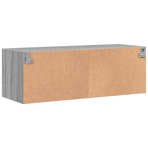 Ντουλάπι Τοίχου Γκρι Sonoma 102x37x35 εκ. με Γυάλινες Πόρτες - Pakobazaar