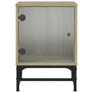 Κομοδίνο Sonoma Δρυς 35x37x50 εκ. με Γυάλινη Πόρτα