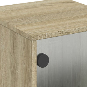 Κομοδίνο Sonoma Δρυς 35x37x50 εκ. με Γυάλινη Πόρτα