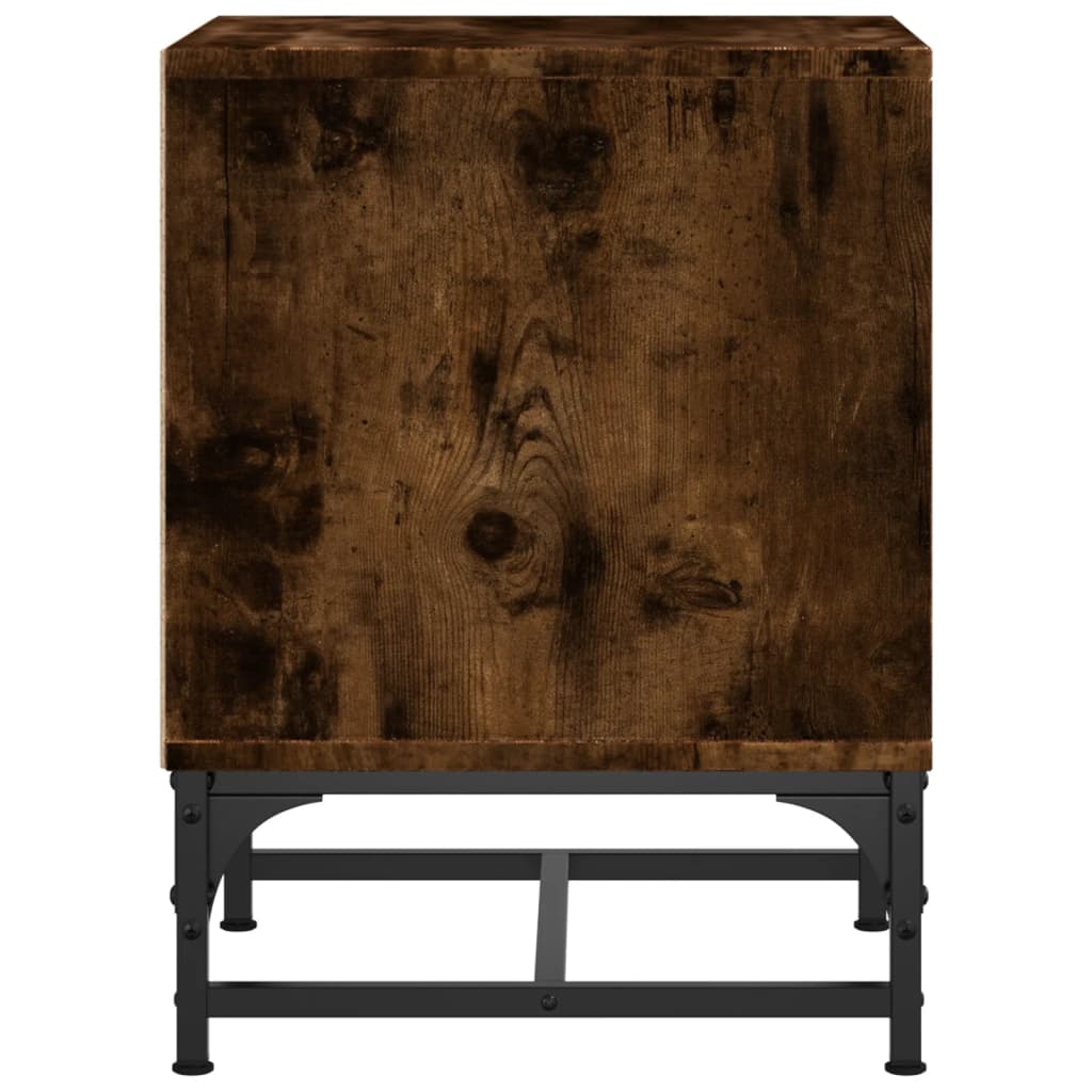 Κομοδίνα 2 τεμ. Καπνιστή Δρυς 35x37x50 εκ. με Γυάλινες Πόρτες