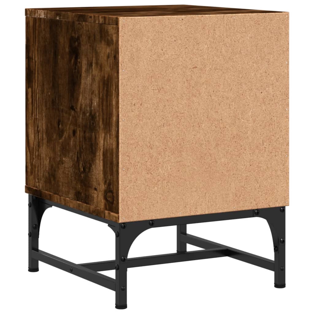 Κομοδίνα 2 τεμ. Καπνιστή Δρυς 35x37x50 εκ. με Γυάλινες Πόρτες