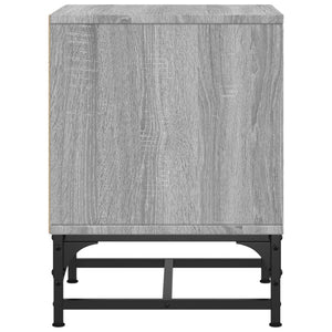 Κομοδίνα 2 τεμ. Γκρι Sonoma 35x37x50 εκ. με Γυάλινες Πόρτες