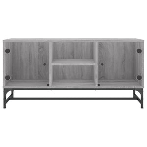 Έπιπλο Τηλεόρασης Sonoma Γκρι 102x37x50 εκ. με Γυάλινες Πόρτες - Pakobazaar