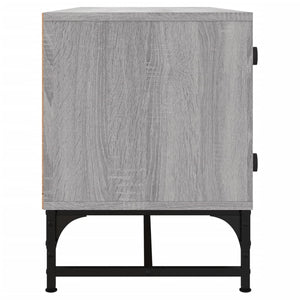 Έπιπλο Τηλεόρασης Sonoma Γκρι 102x37x50 εκ. με Γυάλινες Πόρτες - Pakobazaar