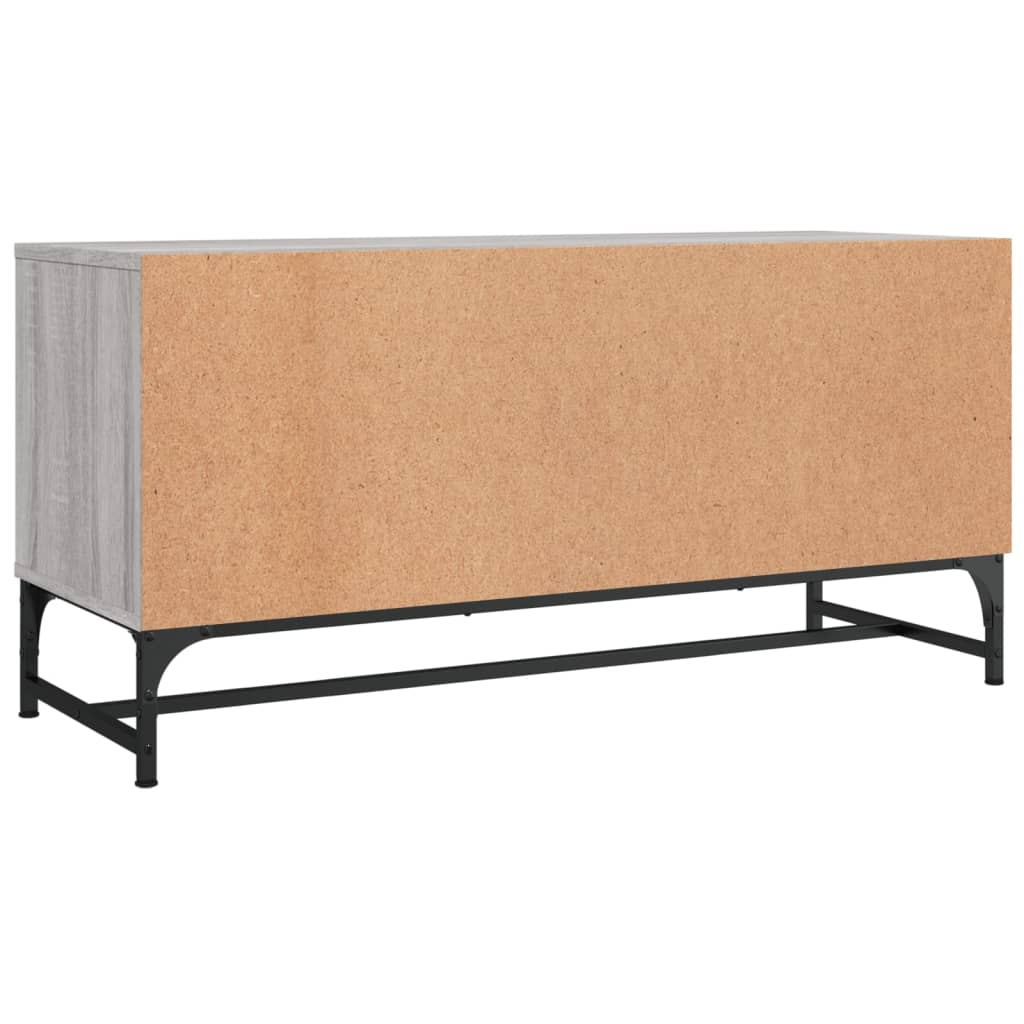 Έπιπλο Τηλεόρασης Sonoma Γκρι 102x37x50 εκ. με Γυάλινες Πόρτες - Pakobazaar