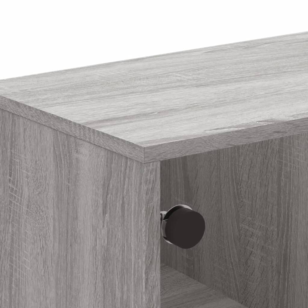 Έπιπλο Τηλεόρασης Sonoma Γκρι 102x37x50 εκ. με Γυάλινες Πόρτες - Pakobazaar