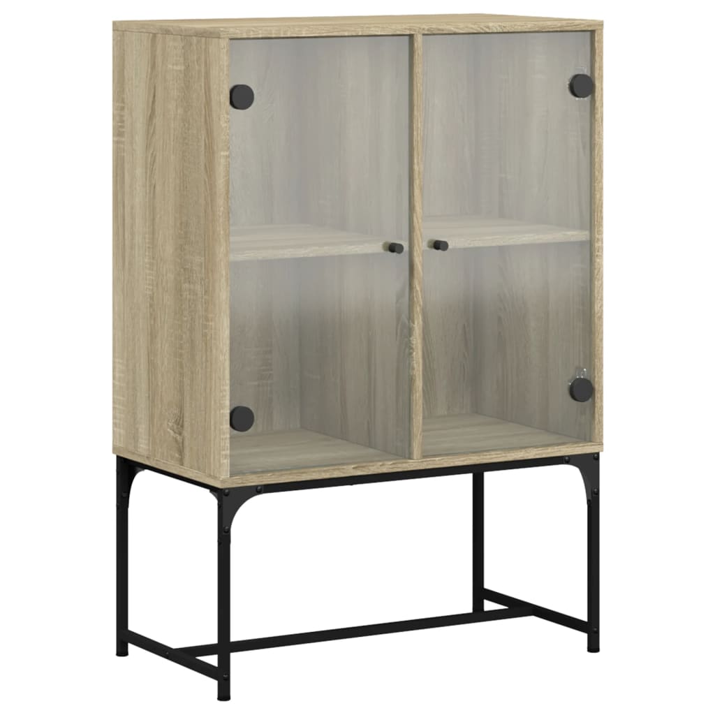 Βοηθητικό Ντουλάπι Sonoma Δρυς 69x37x100 εκ. με Γυάλινες Πόρτες