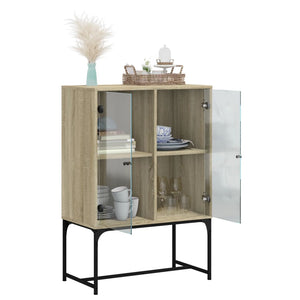 Βοηθητικό Ντουλάπι Sonoma Δρυς 69x37x100 εκ. με Γυάλινες Πόρτες