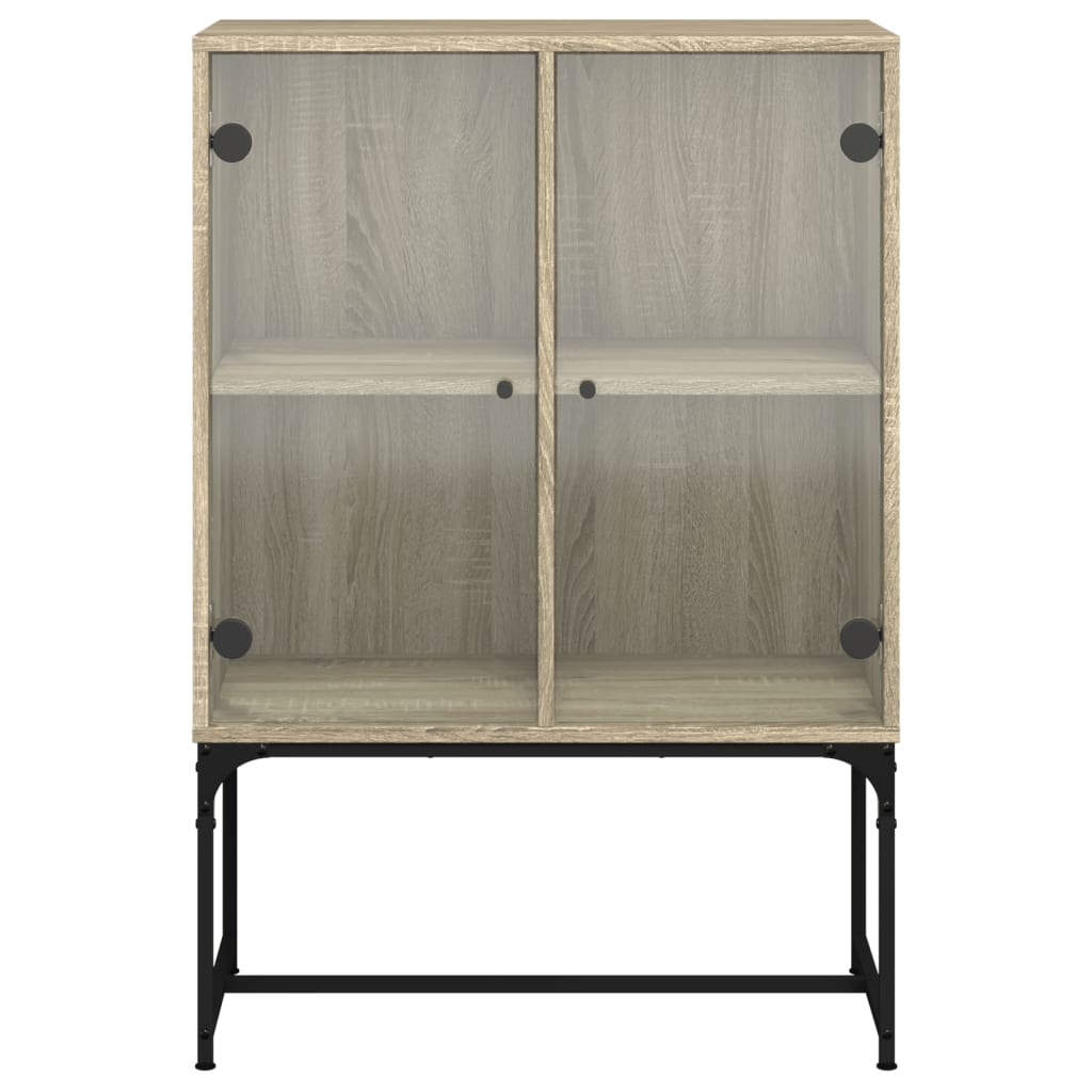 Βοηθητικό Ντουλάπι Sonoma Δρυς 69x37x100 εκ. με Γυάλινες Πόρτες