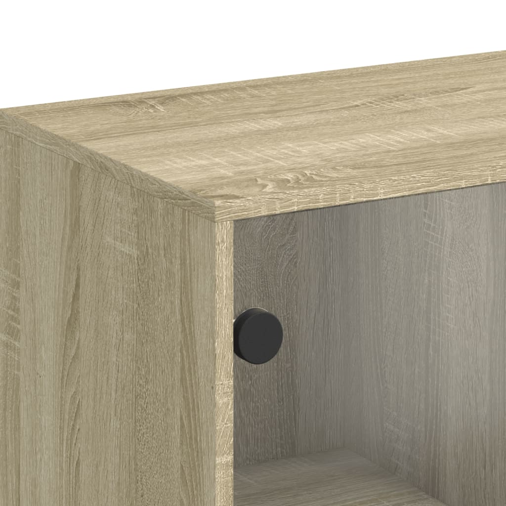 Βοηθητικό Ντουλάπι Sonoma Δρυς 69x37x100 εκ. με Γυάλινες Πόρτες