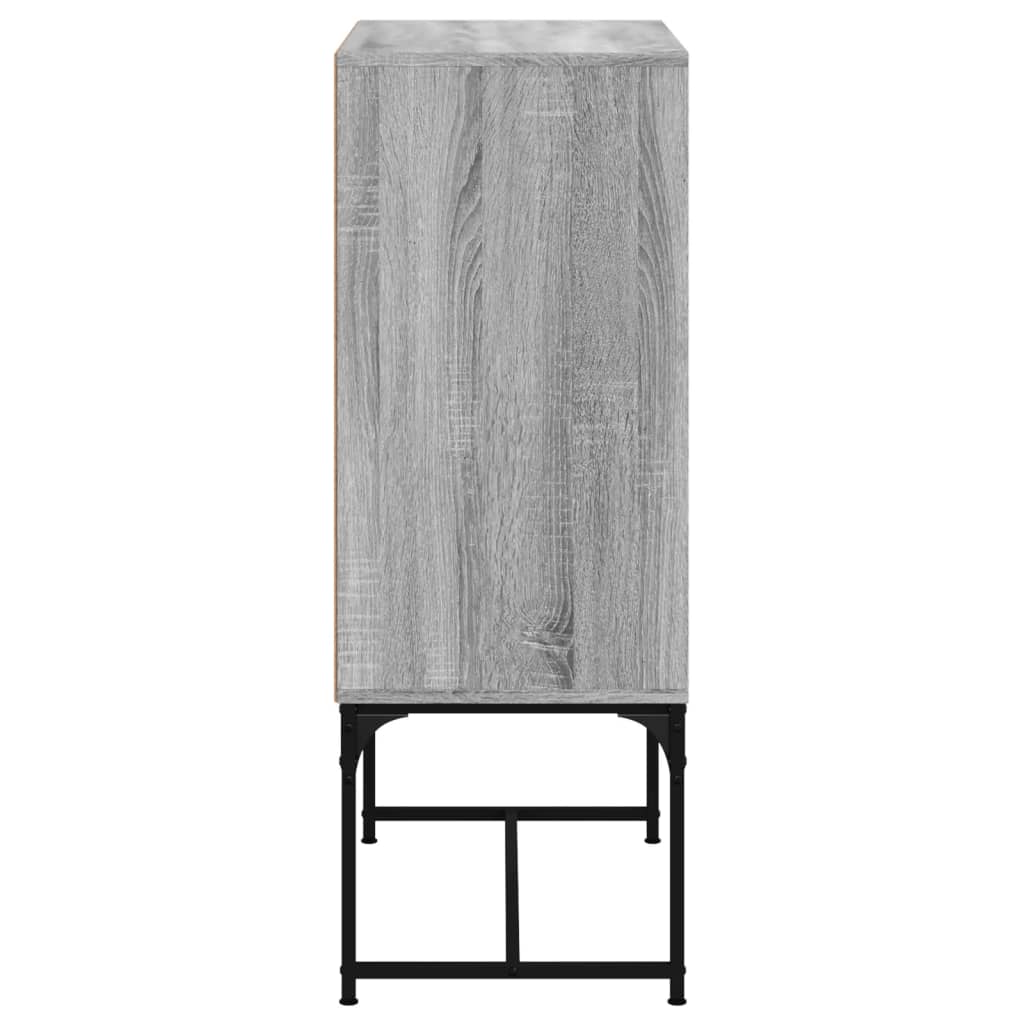 Βοηθητικό Ντουλάπι Sonoma Γκρι 69x37x100 εκ. με Γυάλινες Πόρτες