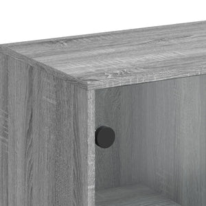 Βοηθητικό Ντουλάπι Sonoma Γκρι 69x37x100 εκ. με Γυάλινες Πόρτες