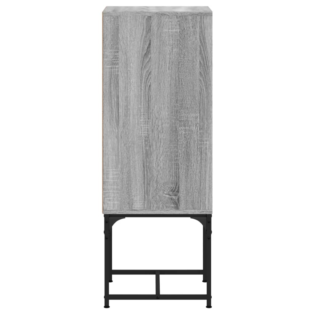 Βοηθητικό Ντουλάπι Sonoma Γκρι 35x37x100 εκ. με Γυάλινες Πόρτες - Pakobazaar