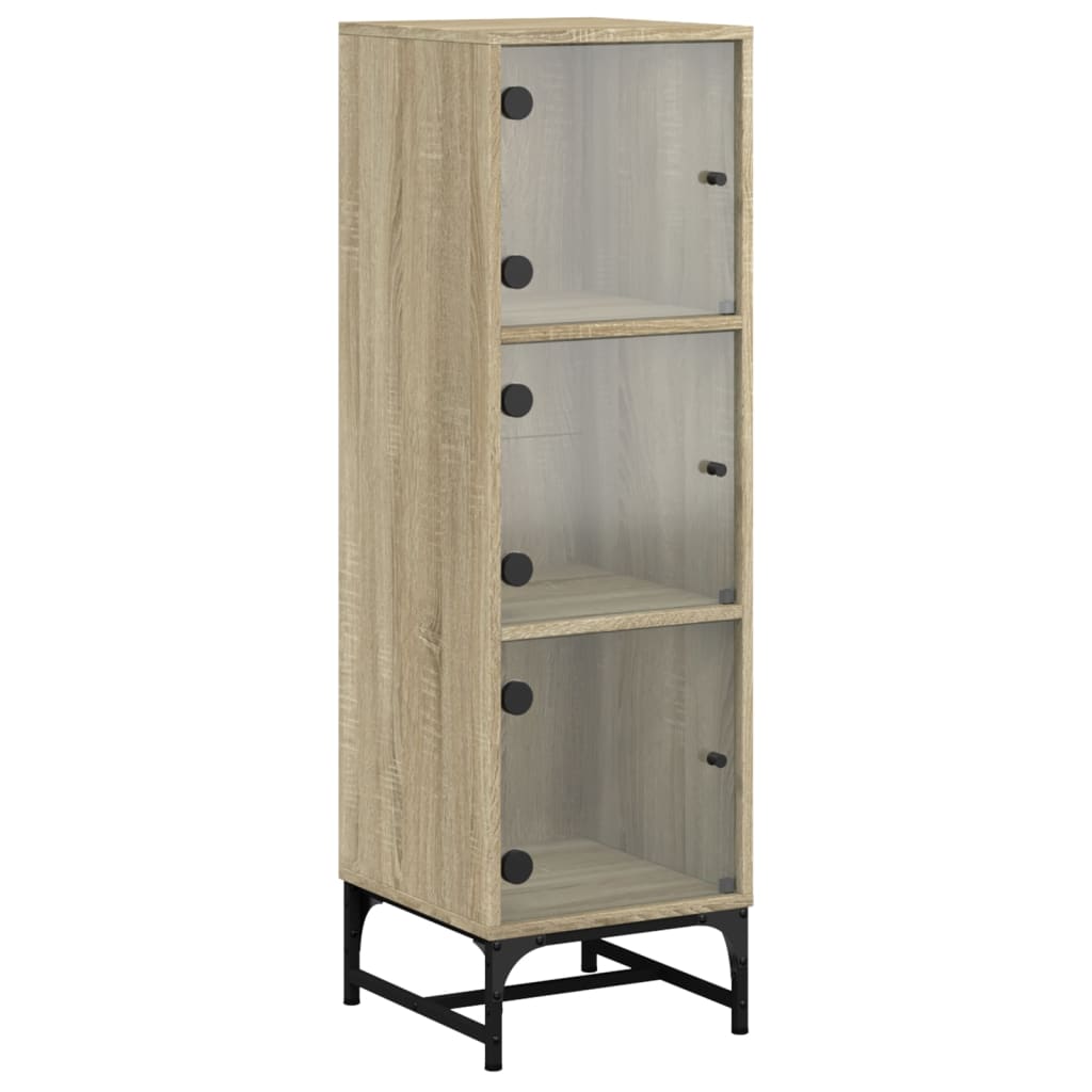 Ντουλάπι Sonoma Δρυς 35 x 37 x 120 εκ. με Γυάλινες Πόρτες - Pakobazaar