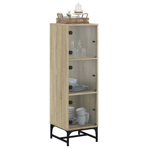 Ντουλάπι Sonoma Δρυς 35 x 37 x 120 εκ. με Γυάλινες Πόρτες - Pakobazaar