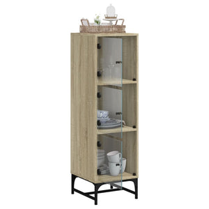 Ντουλάπι Sonoma Δρυς 35 x 37 x 120 εκ. με Γυάλινες Πόρτες - Pakobazaar