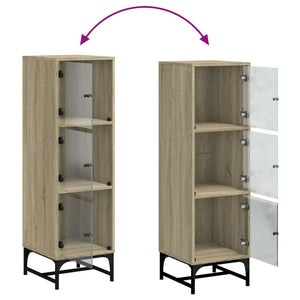 Ντουλάπι Sonoma Δρυς 35 x 37 x 120 εκ. με Γυάλινες Πόρτες - Pakobazaar