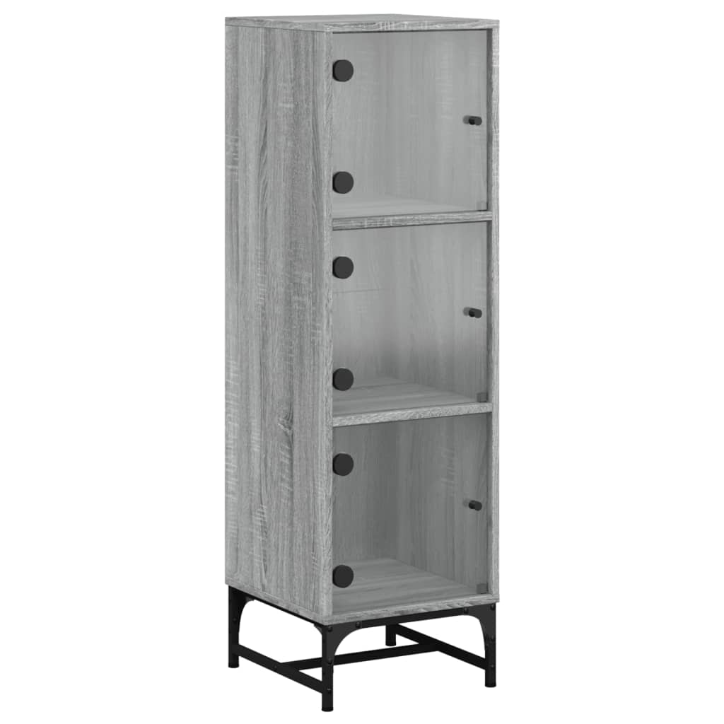 Ντουλάπι Γκρι Sonoma 35x37x120 εκ. με Γυάλινες Πόρτες