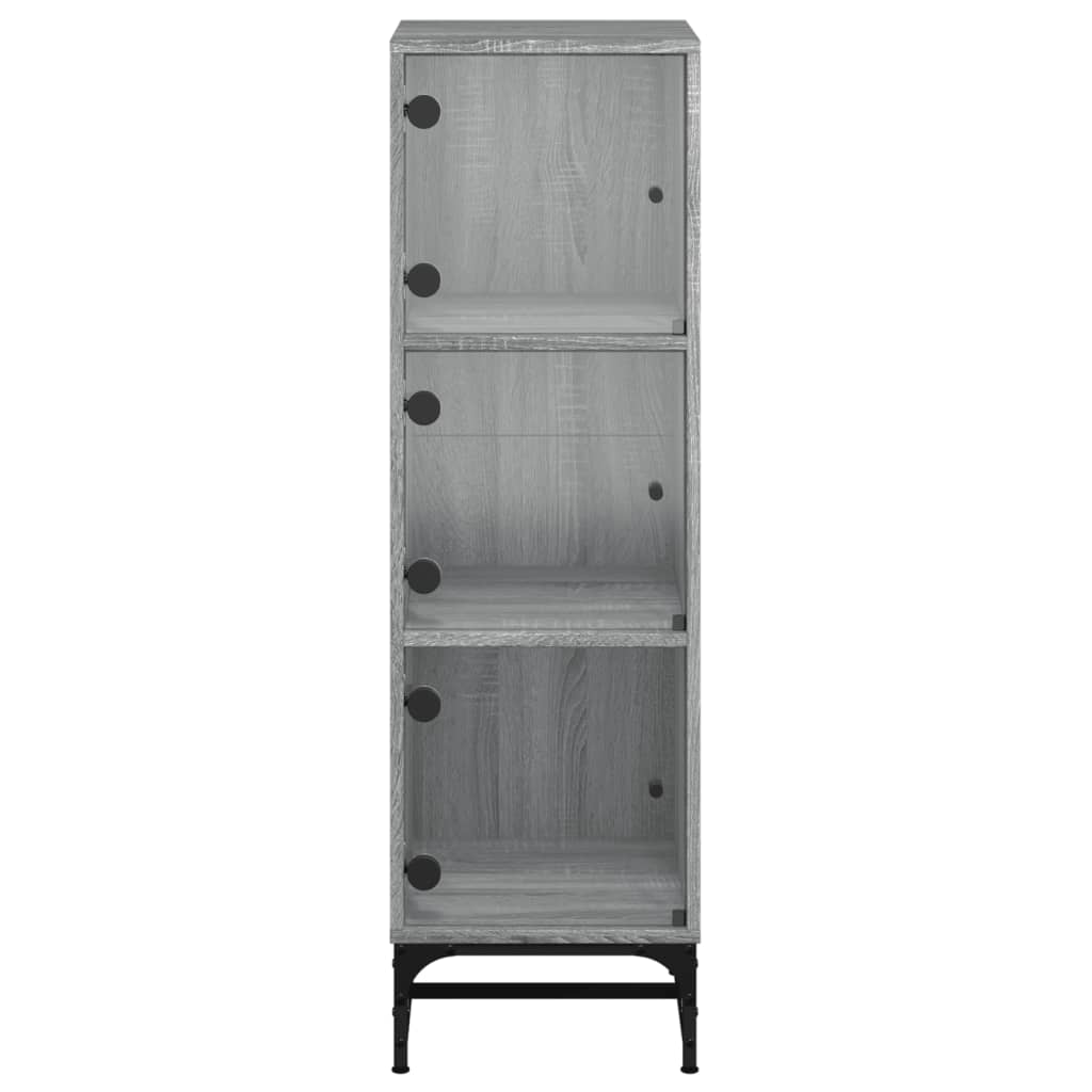 Ντουλάπι Γκρι Sonoma 35x37x120 εκ. με Γυάλινες Πόρτες