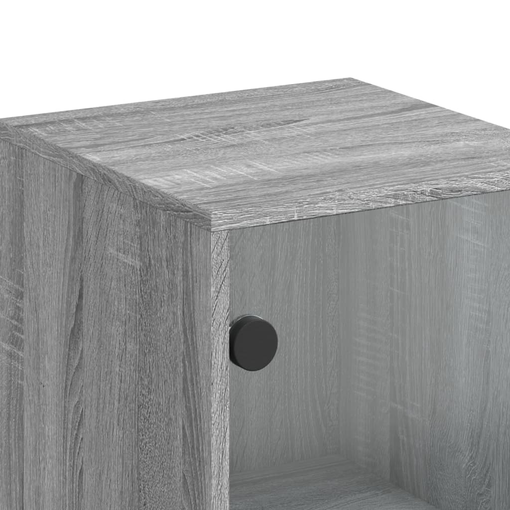 Ντουλάπι Γκρι Sonoma 35x37x120 εκ. με Γυάλινες Πόρτες