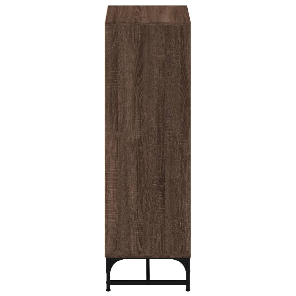 Ντουλάπι Καφέ Δρυς 35x37x120 εκ. με Γυάλινες Πόρτες