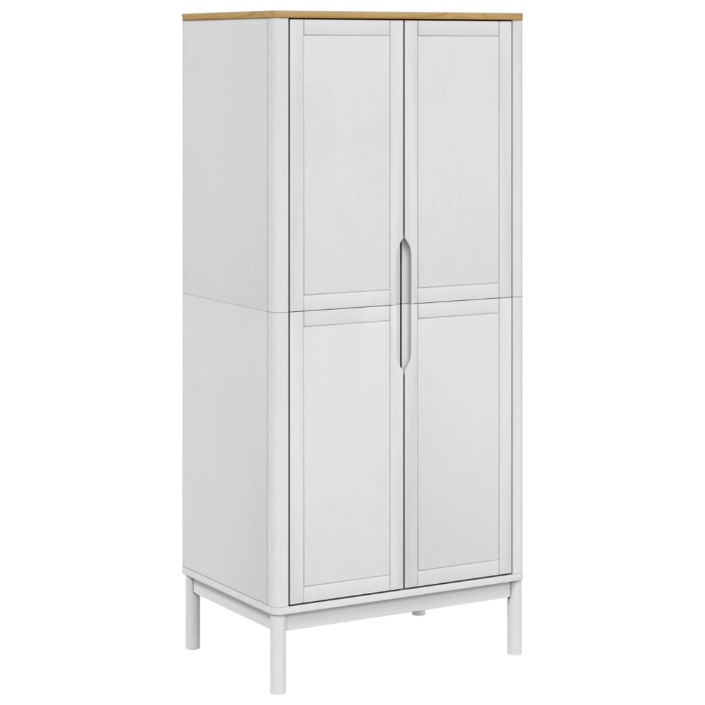 Ντουλάπα FLORO Λευκή 77 x 53 x 171 εκ. από Μασίφ Ξύλο Πεύκου