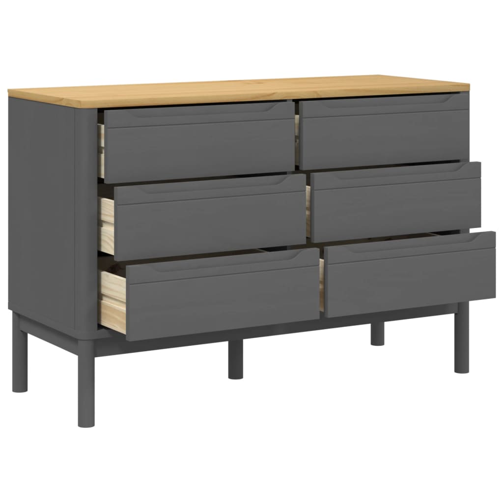 Συρταριέρα FLORO Γκρι από Μασίφ Ξύλο Πεύκου