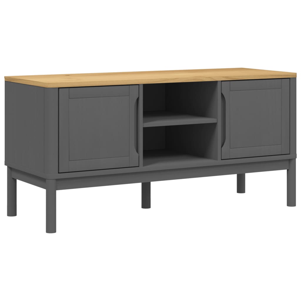 Έπιπλο Τηλεόρασης FLORO Γκρι 114x43x55 εκ. Μασίφ Ξύλο Πεύκου