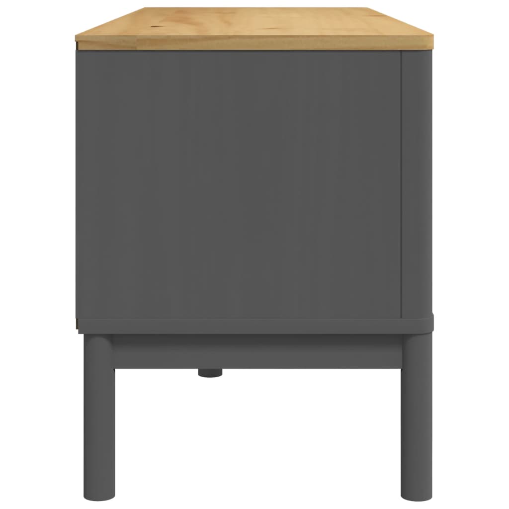 Έπιπλο Τηλεόρασης FLORO Γκρι 114x43x55 εκ. Μασίφ Ξύλο Πεύκου
