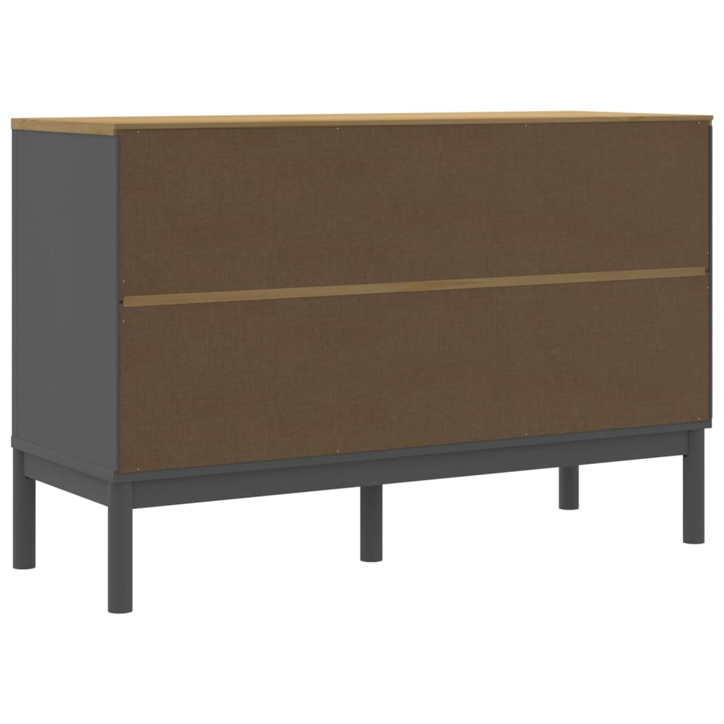 Ντουλάπι FLORO Γκρι 114 x 43 x 74 εκ. από Μασίφ Ξύλο Πεύκου