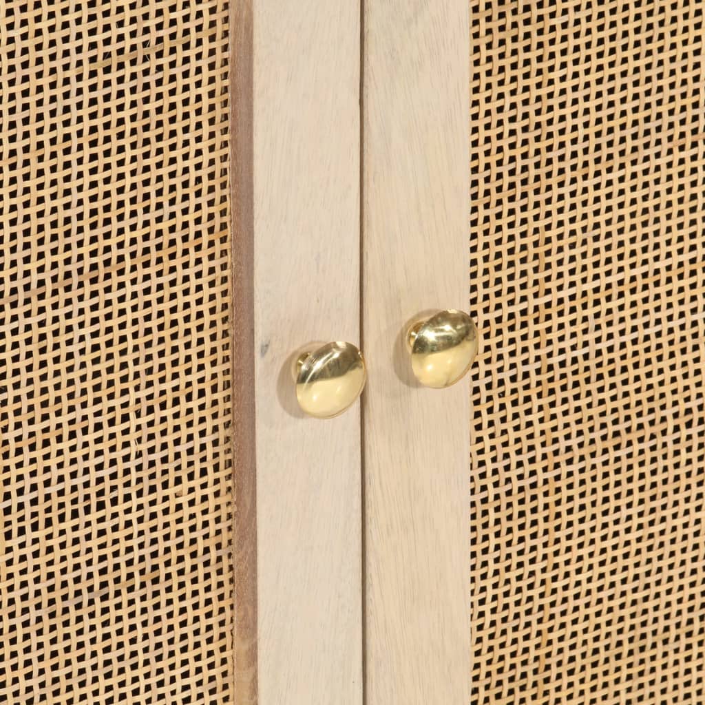 Ντουλάπι Μαύρο 55x30x76 εκ. από Μασίφ Ξύλο Μάνγκο και Σίδηρο