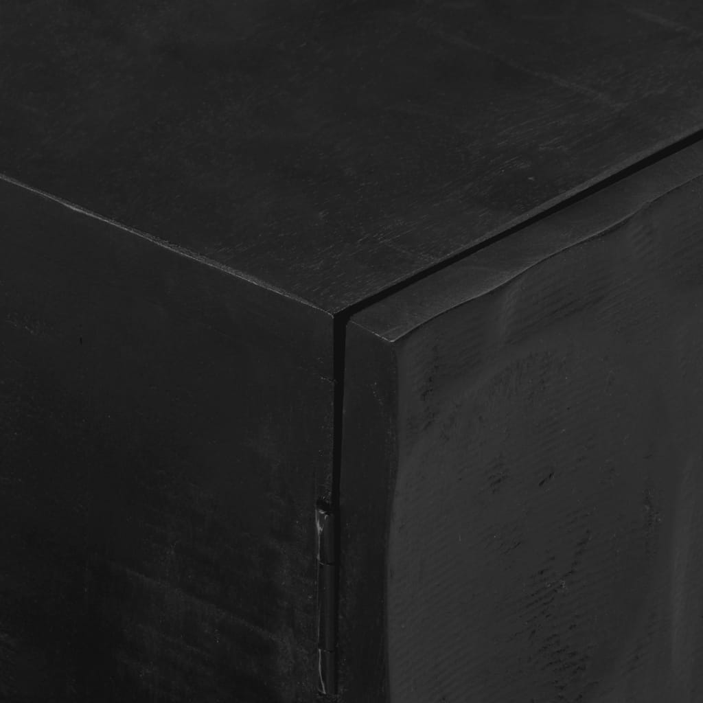 Έπιπλο Τηλεόρασης Μαύρο 110x30x40εκ.Μασίφ Ξύλο Μάνγκο & Σίδηρος