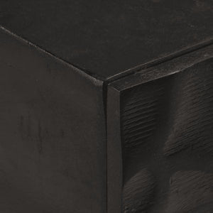 Τραπέζι Κονσόλα Μαύρο 90x30x76 εκ. από Μασίφ Ξύλο Μάνγκο/Σίδηρο