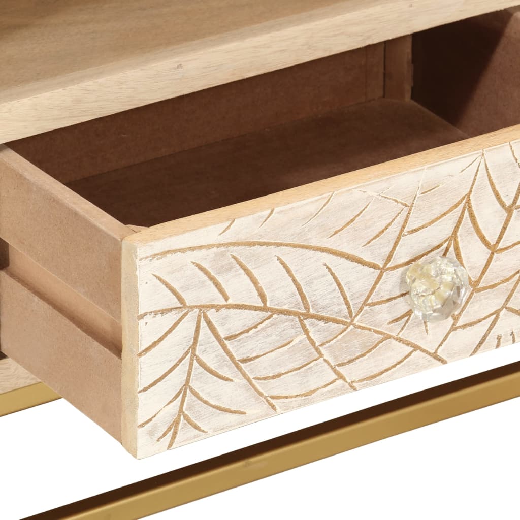 Έπιπλο Τηλεόρασης 110 x 30 x 40 εκ. Μασίφ Ξύλο Μάνγκο & Σίδηρος