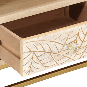 Έπιπλο Τηλεόρασης 110 x 30 x 40 εκ. Μασίφ Ξύλο Μάνγκο & Σίδηρος