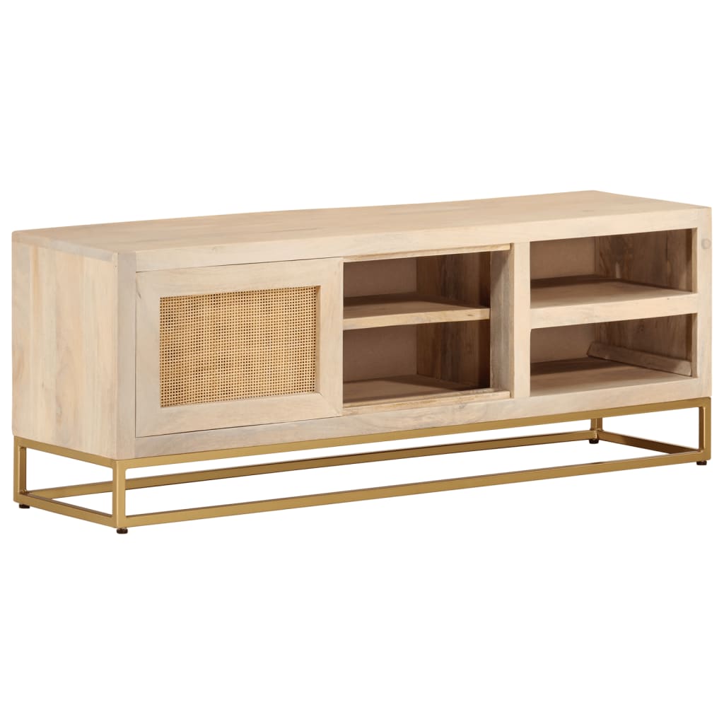 Έπιπλο Τηλεόρασης 110 x 30 x 40 εκ. Μασίφ Ξύλο Μάνγκο & Σίδηρος