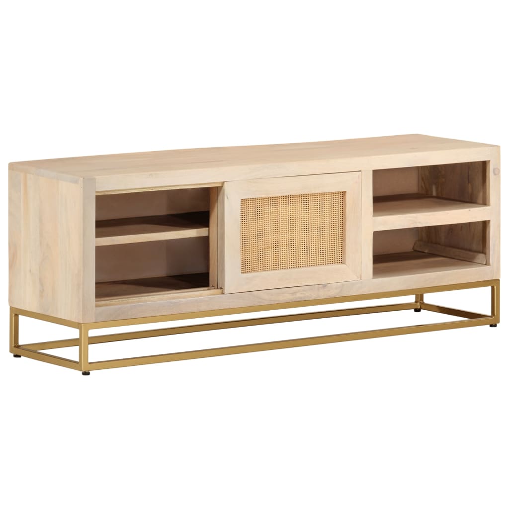 Έπιπλο Τηλεόρασης 110 x 30 x 40 εκ. Μασίφ Ξύλο Μάνγκο & Σίδηρος