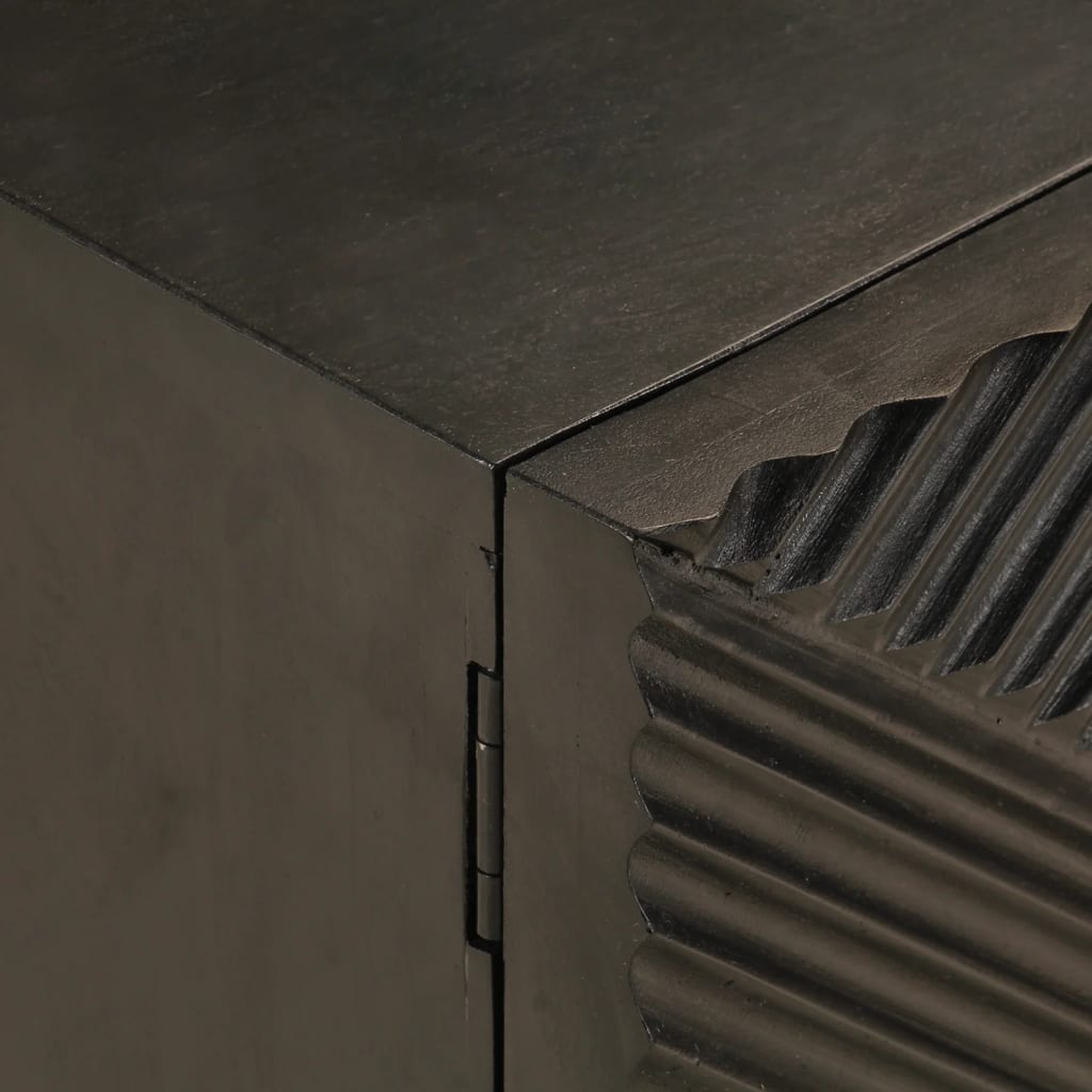 Έπιπλο Τηλεόρασης Μαύρο 110x30x40εκ.Μασίφ Ξύλο Μάνγκο & Σίδηρος