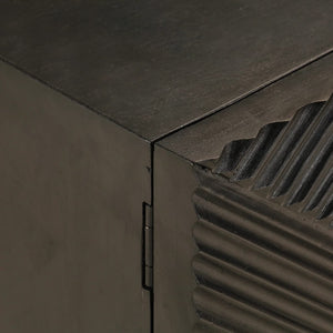 Έπιπλο Τηλεόρασης Μαύρο 110x30x40εκ.Μασίφ Ξύλο Μάνγκο & Σίδηρος