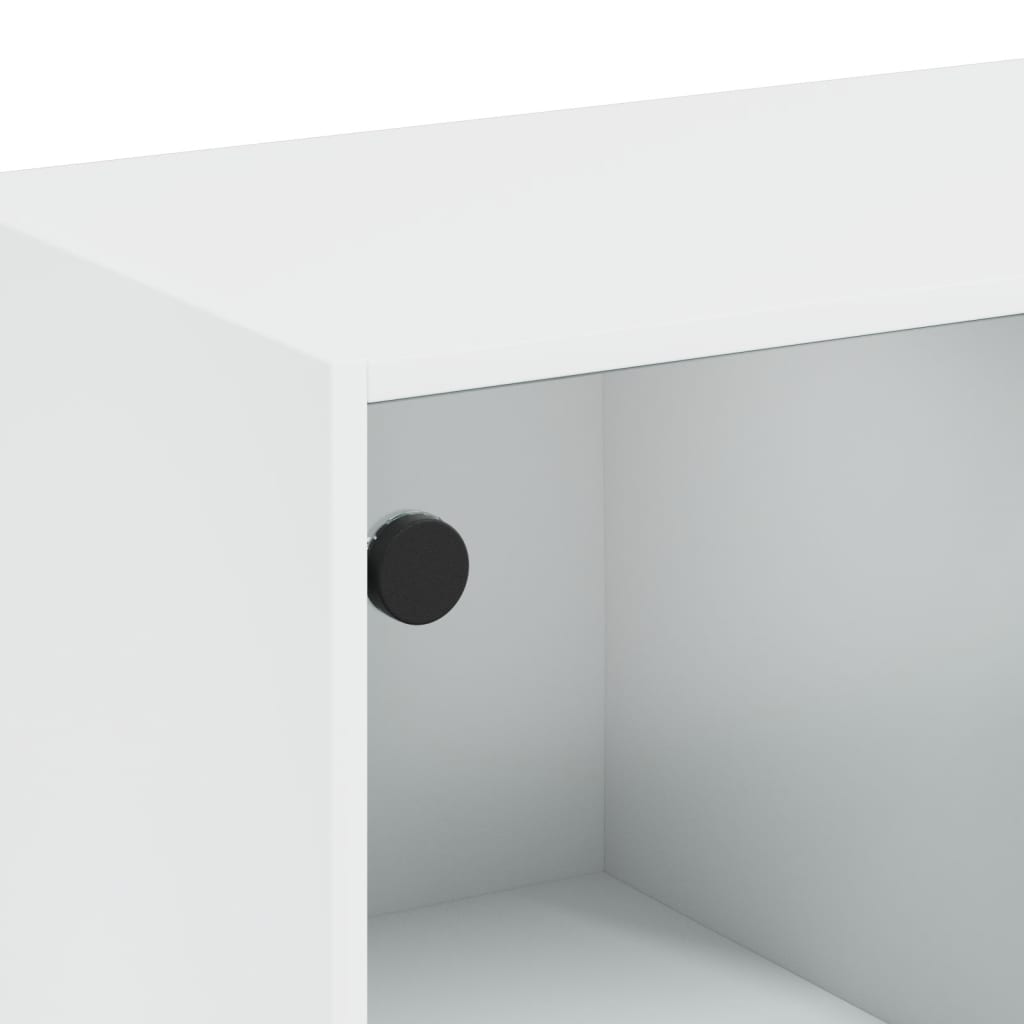 Βιβλιοθήκη με Πόρτες Λευκή 136x37x109 εκ. από Επεξεργ. Ξύλο