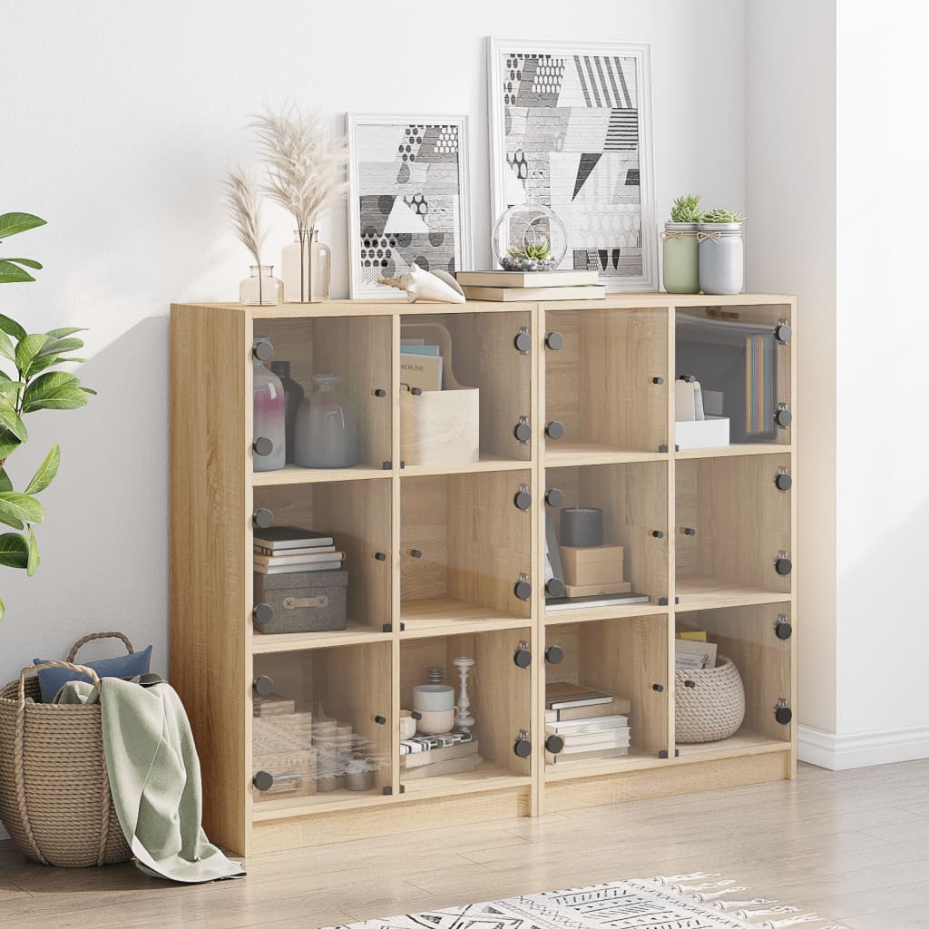 Βιβλιοθήκη με Πόρτες Sonoma Δρυς 136x37x109 εκ. Επεξ. Ξύλο