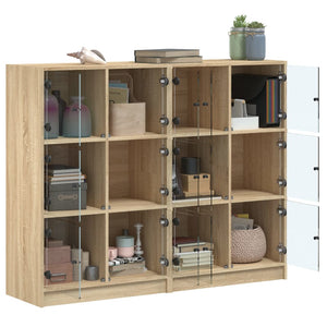 Βιβλιοθήκη με Πόρτες Sonoma Δρυς 136x37x109 εκ. Επεξ. Ξύλο
