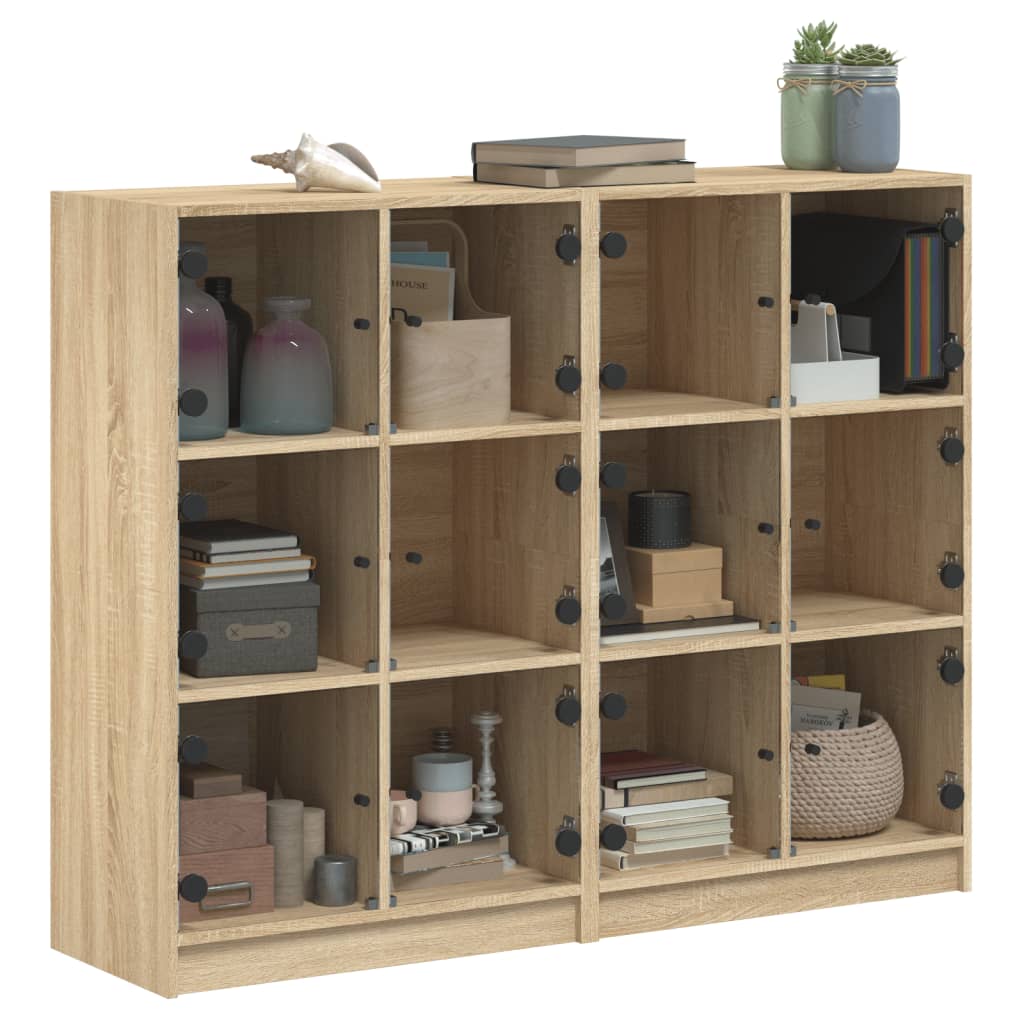 Βιβλιοθήκη με Πόρτες Sonoma Δρυς 136x37x109 εκ. Επεξ. Ξύλο