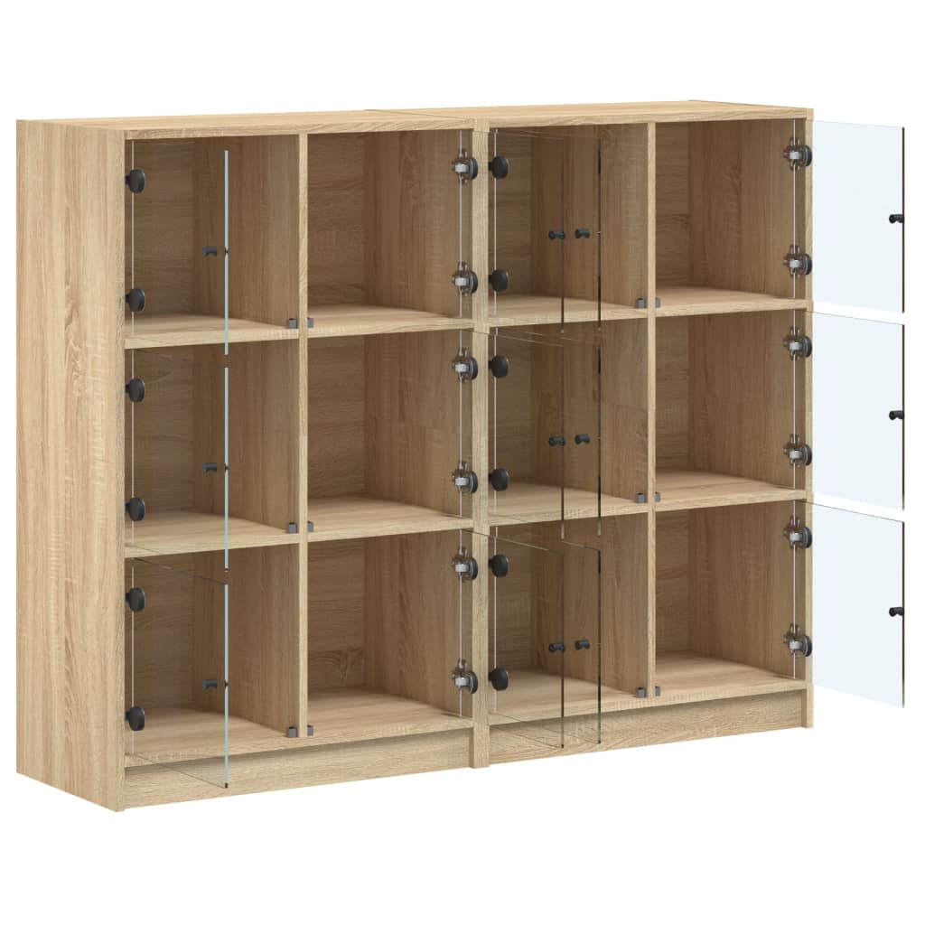 Βιβλιοθήκη με Πόρτες Sonoma Δρυς 136x37x109 εκ. Επεξ. Ξύλο