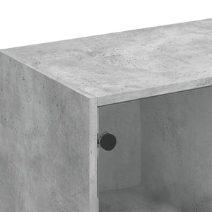 Βιβλιοθήκη με Πόρτες Γκρι Σκυροδέματος 136x37x109 εκ Επεξ. Ξύλο