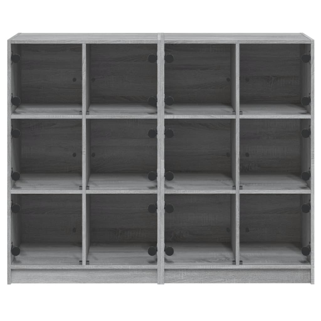 Βιβλιοθήκη με Πόρτες Γκρι Sonoma 136x37x109 εκ. Επεξ. Ξύλο