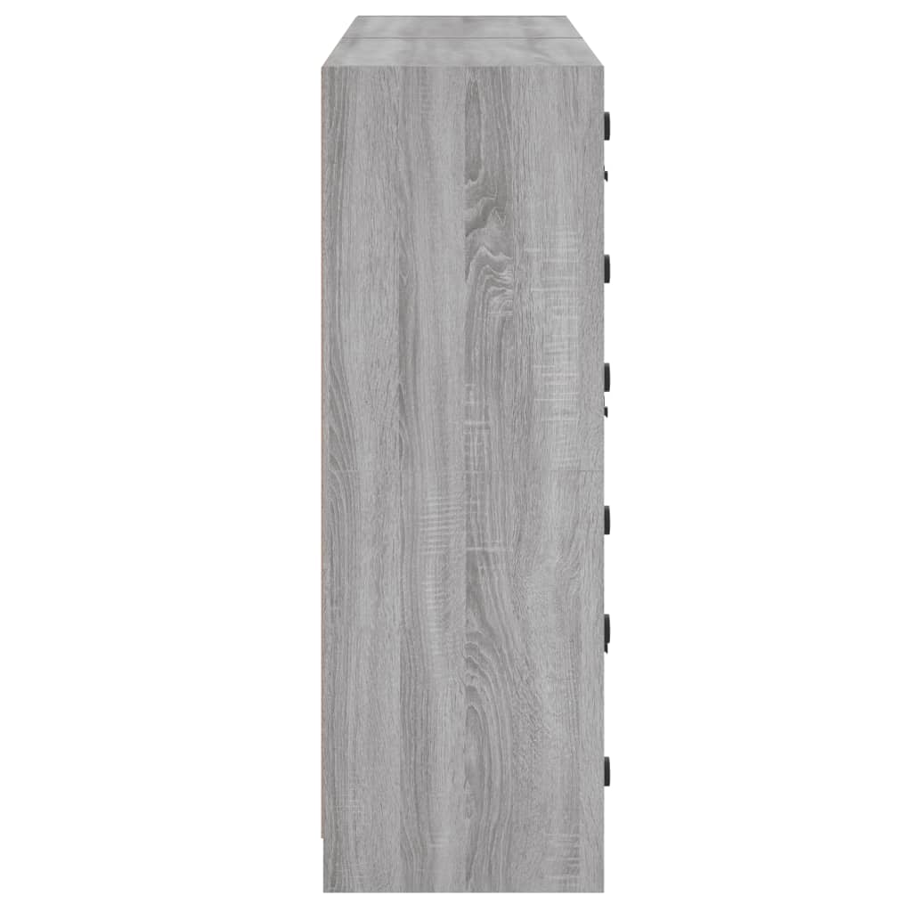 Βιβλιοθήκη με Πόρτες Γκρι Sonoma 136x37x109 εκ. Επεξ. Ξύλο