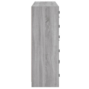 Βιβλιοθήκη με Πόρτες Γκρι Sonoma 136x37x109 εκ. Επεξ. Ξύλο