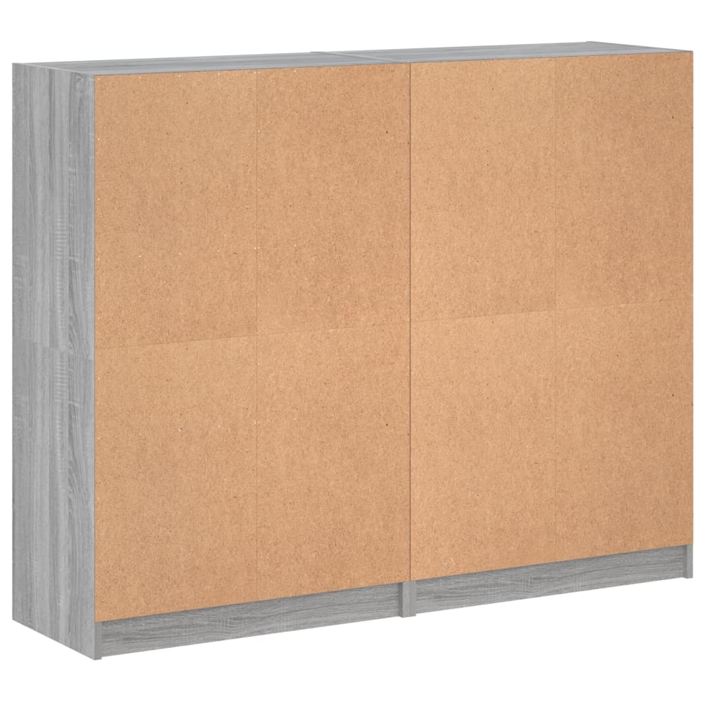 Βιβλιοθήκη με Πόρτες Γκρι Sonoma 136x37x109 εκ. Επεξ. Ξύλο